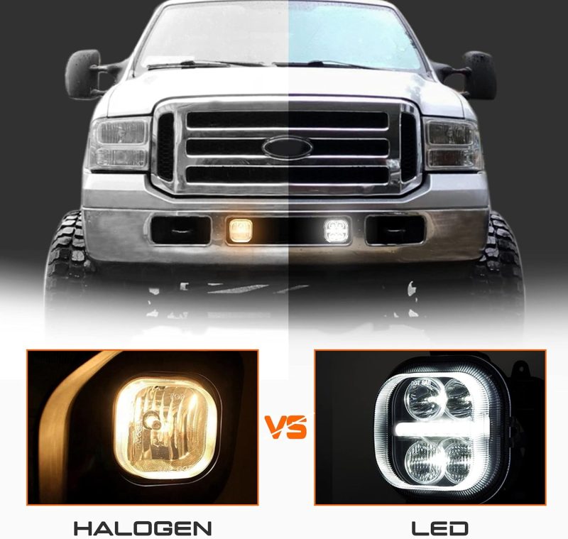 Led Fog Light With Daytime Running Lights - Fog Light Assembly For Ford F250 F350 F450 F550 Super Duty 2005 2006 2007 Driving Fog Lamps Plug & Play 2Pcs - Image 3