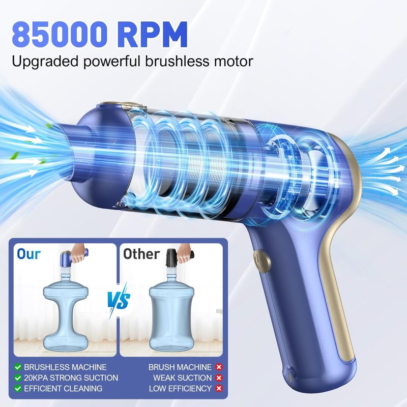 Ahnr Handheld Car Vacuum Cleaner Cordless With Brushless Motor - Image 3
