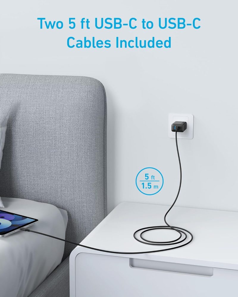 Anker iPhone 17/16 Charger, 2-Pack 20W Fast USB C Charger Block, for iPhone 16/16 Pro Max/15 Series/iPad Pro and More (Black, 2 Pack & 2 Cable) - Image 3