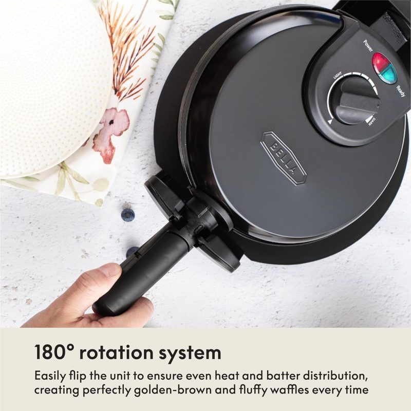 Bella Classic Rotating Belgian Waffle Maker With Nonstick Plates - Image 6