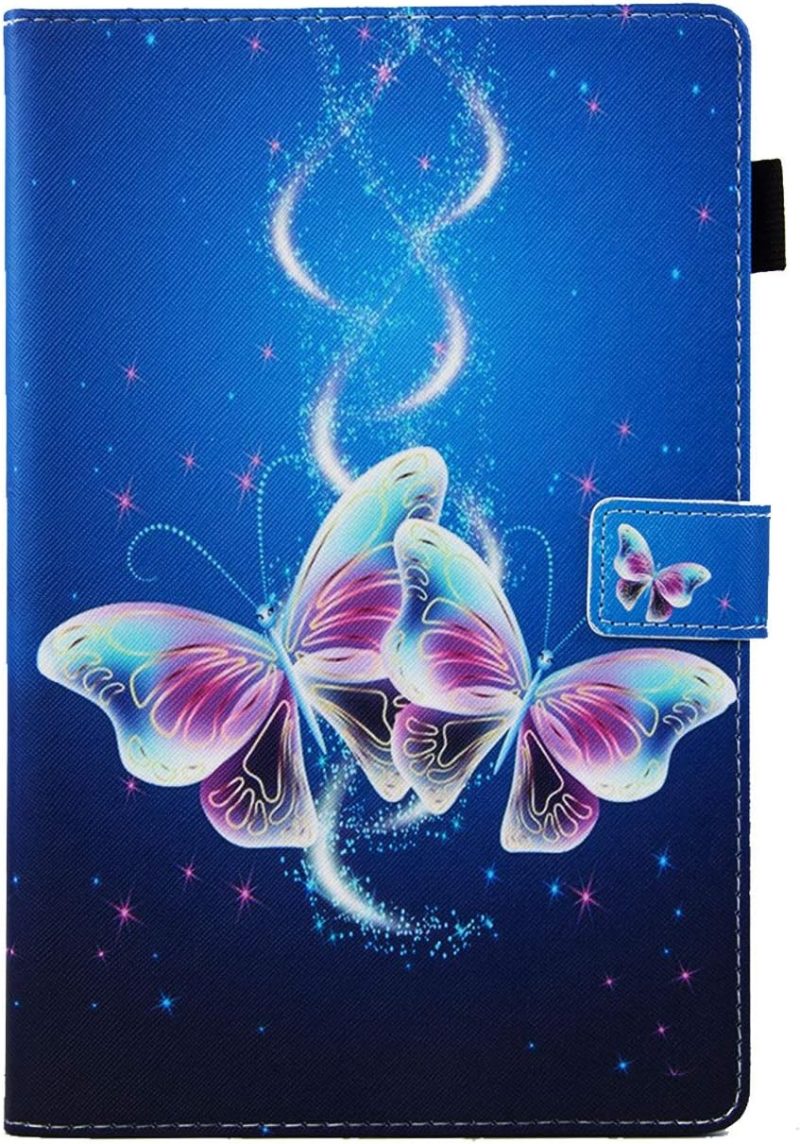 2019 for Samsung Galaxy Tab A 10.1 inch Tablet Case 2019 Model (SM-T510/T515/T517) Stand Folio Cover with Pencil Holder/Card Slots/Pockets/Magnetic PU Leather Wallet Shell Bling Purple Butterfly - Image 2