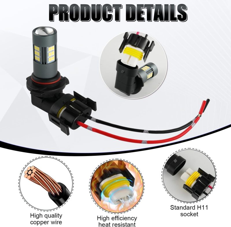 Ibrightstar H11 H9 H8 880 881 Female High Temperature Ceramic Adapter Wiring Harness Sockets Wire For Headlights Or Fog Lights - Image 2