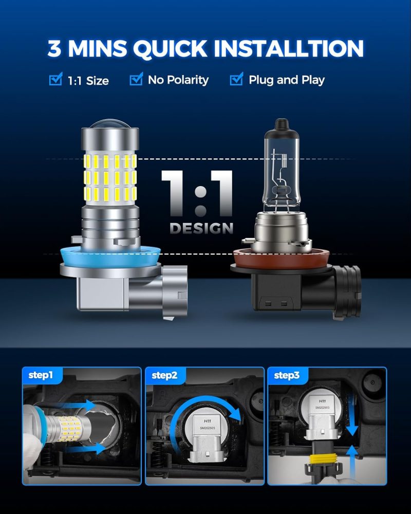 Marsauto H11 H8 Led Fog Light Bulbs Or Drl - Image 2