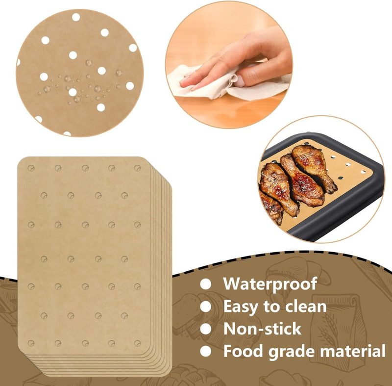 200 Sheets Air Fryer Disposable Paper Liner Compatible With Ninja Dz201/Dz401 Dual Airfryer Baking - Image 3