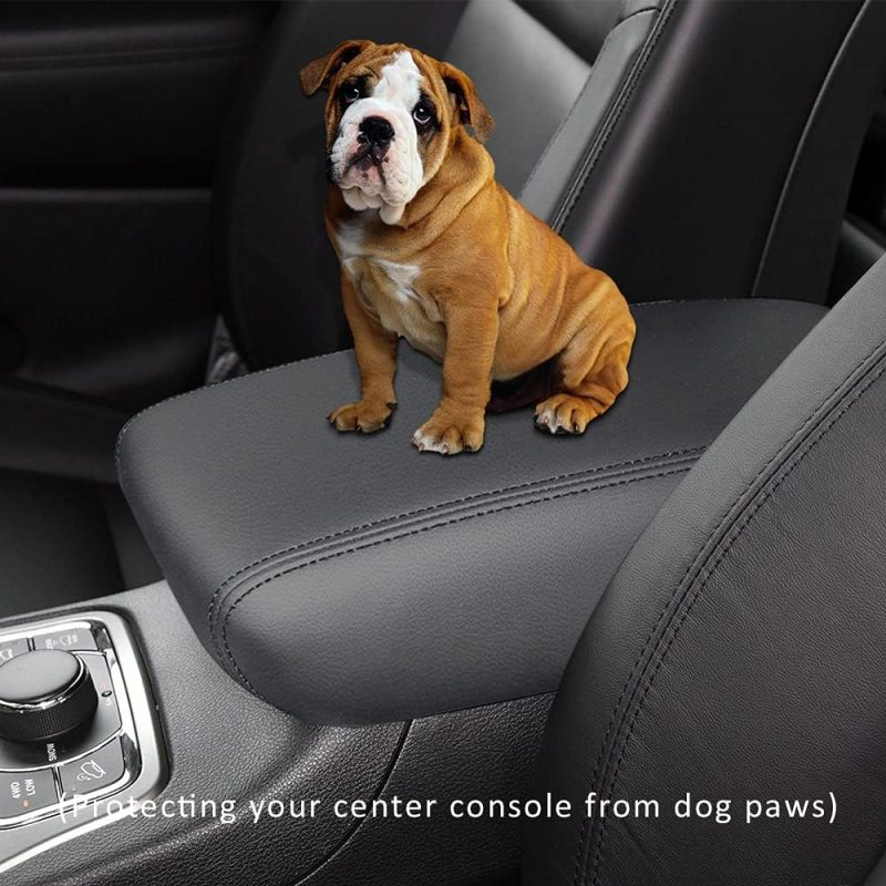 Intget Car Center Console Armrest Cover For 2011-2020 2021 Jeep Grand Cherokee Accessories Arm Rest Box Pad Console Lid Protection Saver For Grand Cherokee Console Cover(Black) - Image 5