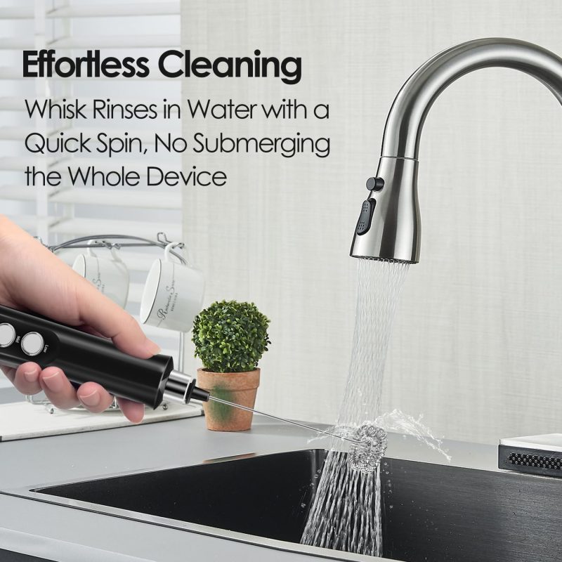 Rechargeable Milk Frother Handheld With 3 Detachable Stainless Steel Whisks - Image 6