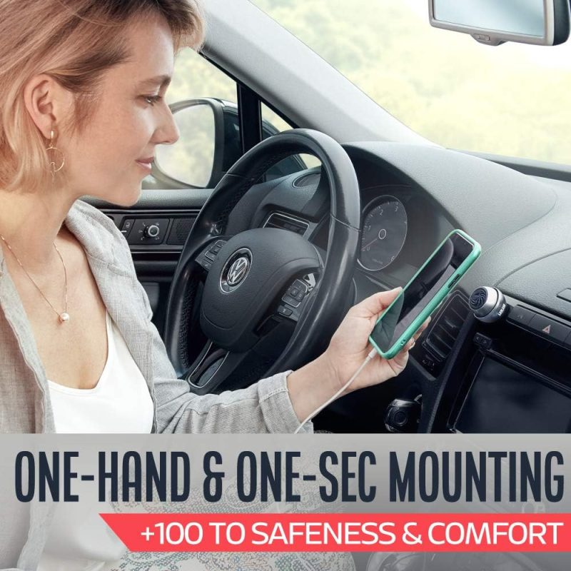 Universal Car Phone Mount Magnetic - All-Metal Iphone Car Mount For Any Smartphone Or Gps - Truly One-Handed Cell Phone Holder For Car Dashboard - Image 6