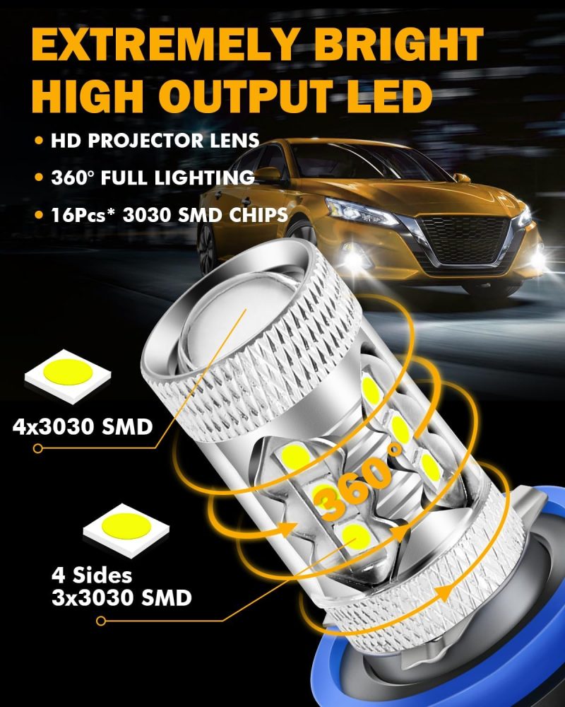 Auxbeam H11/H8/H9 Led Fog Light Bulbs - Image 5