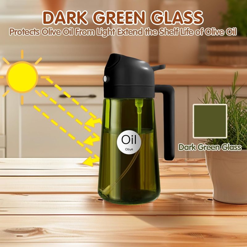 Yarramate 16Oz/470Ml Light-Blocking Dark Oil Sprayer For Cooking - Image 2