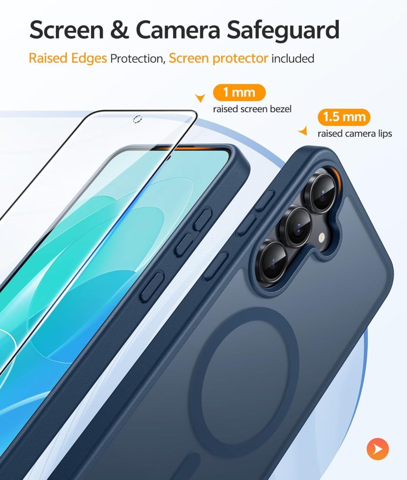 FNTCASE Hybrid Protective Case for Galaxy S25 - Blue-6.7 inch - Image 4