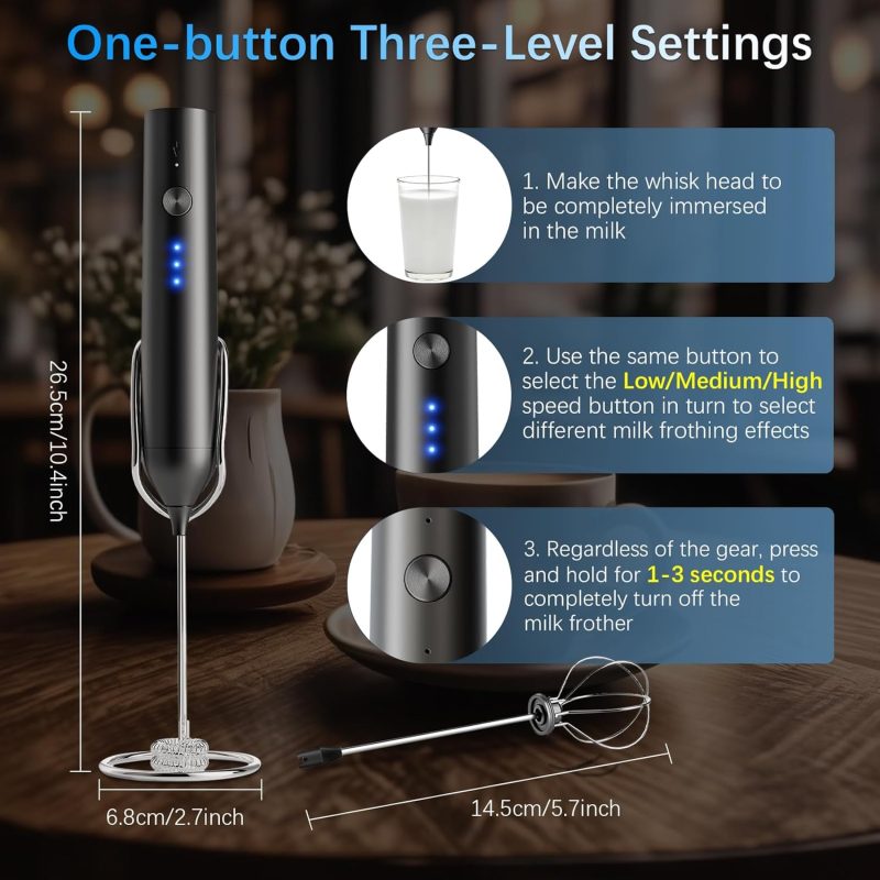 Rechargeable Milk Frother With Stand - Image 2