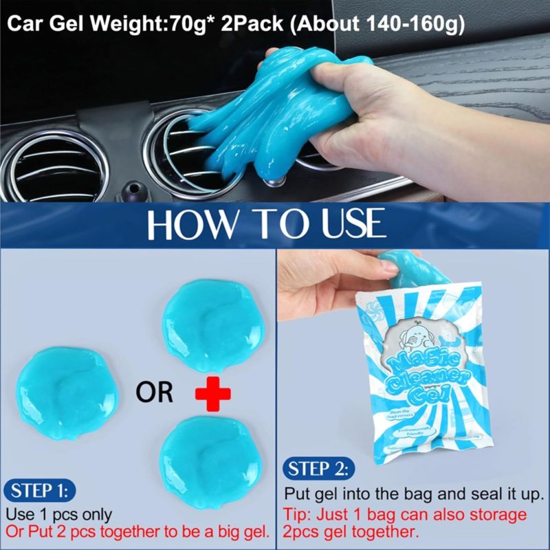 Car Interior Duster Detail Brush Cleaning Gel Kit - Image 6