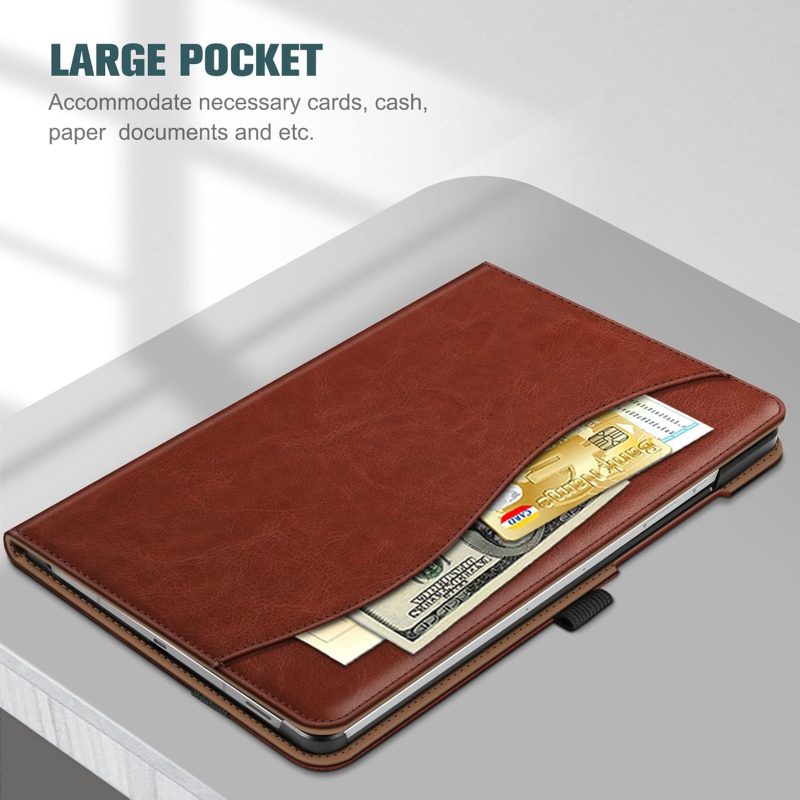 S10 Fintie Case for Samsung Galaxy Tab S10 Lite/ S10 FE/ S9 FE 5G 10.9 Inch/Tab S9 11 Inch with S Pen Holder Multi-Angle Viewing Protective Cover with Pocket Auto Sleep/Wake Brown - Image 6
