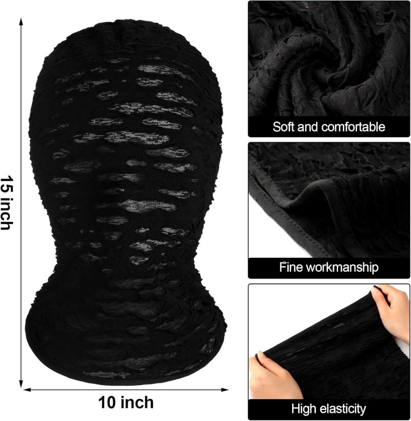 GENERIC Halloween Full Face Mask Masquerade Party Stretchy Hood Mesh Unisex Cosplay Mask with Punk Style - Image 2