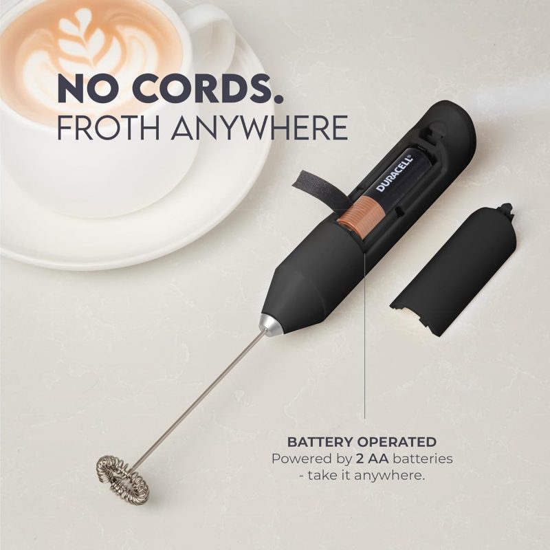 Zulay Kitchen Milk Frother Handheld With 2 Duracell Aa Batteries – Electric Drink Mixer For Coffee - Image 4