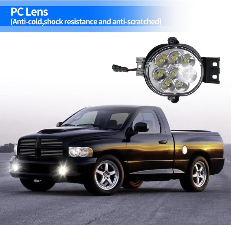 2Pcs Led Fog Lights Lamps Replacement For 2002-2008 Dodge Ram 1500 2003-2009 Durango Truck - Image 2