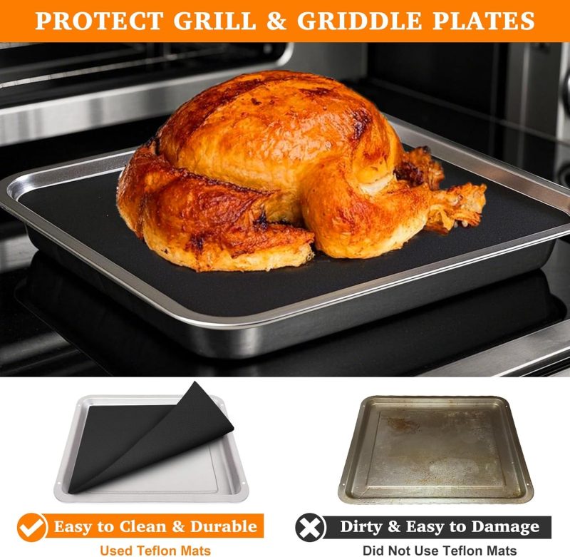 5 Pcs Teflon Mats Oven Liner For Emeril Lagasse 26 Qt French Door 360 Air Fryer - Image 3
