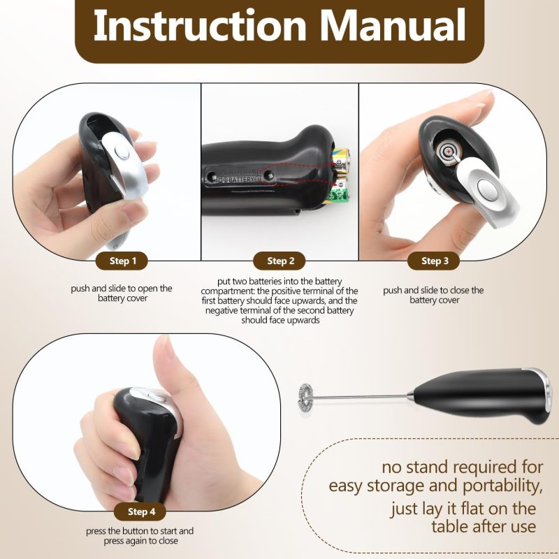 Powerful Milk Frother Handheld Battery Operated - Image 2