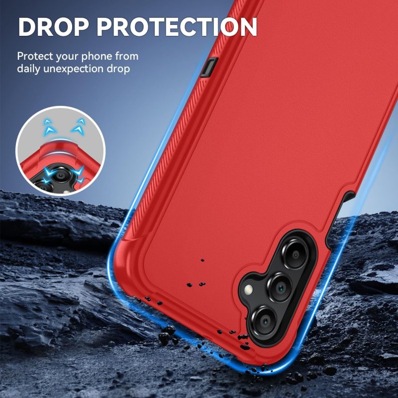 A16 Hybrid Protective Case for Galaxy A16 5G - Bright Red/Black - Image 3