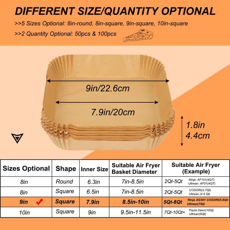 Bykitchen Air Fryer Sheets Liners For Ninja Ag301 Grill - Image 2