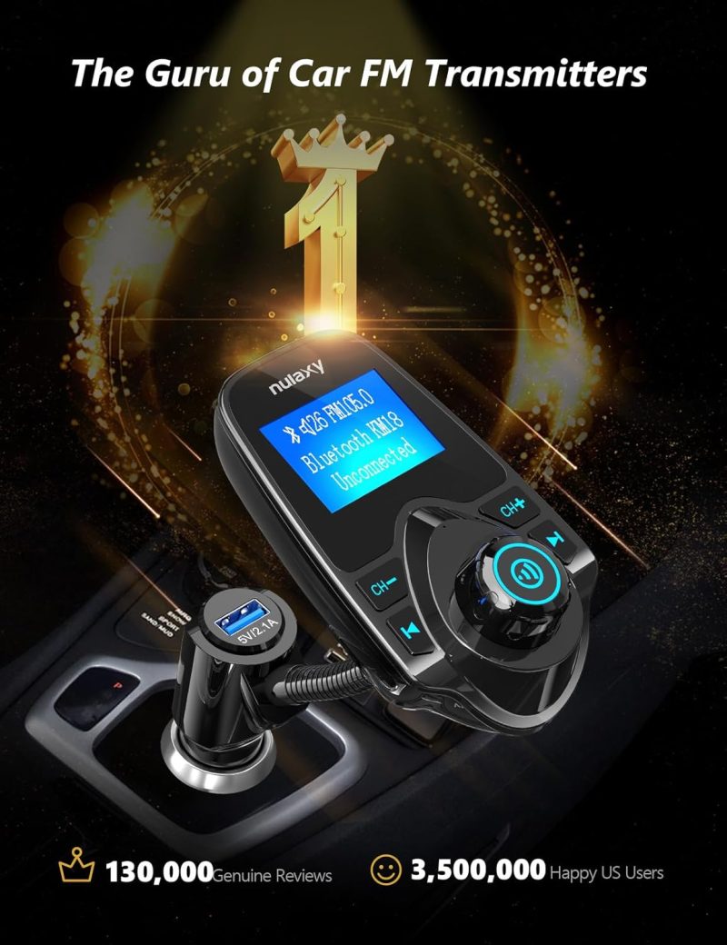 Nulaxy Car Bluetooth Fm Transmitter [2024 Upgraded] - Image 2