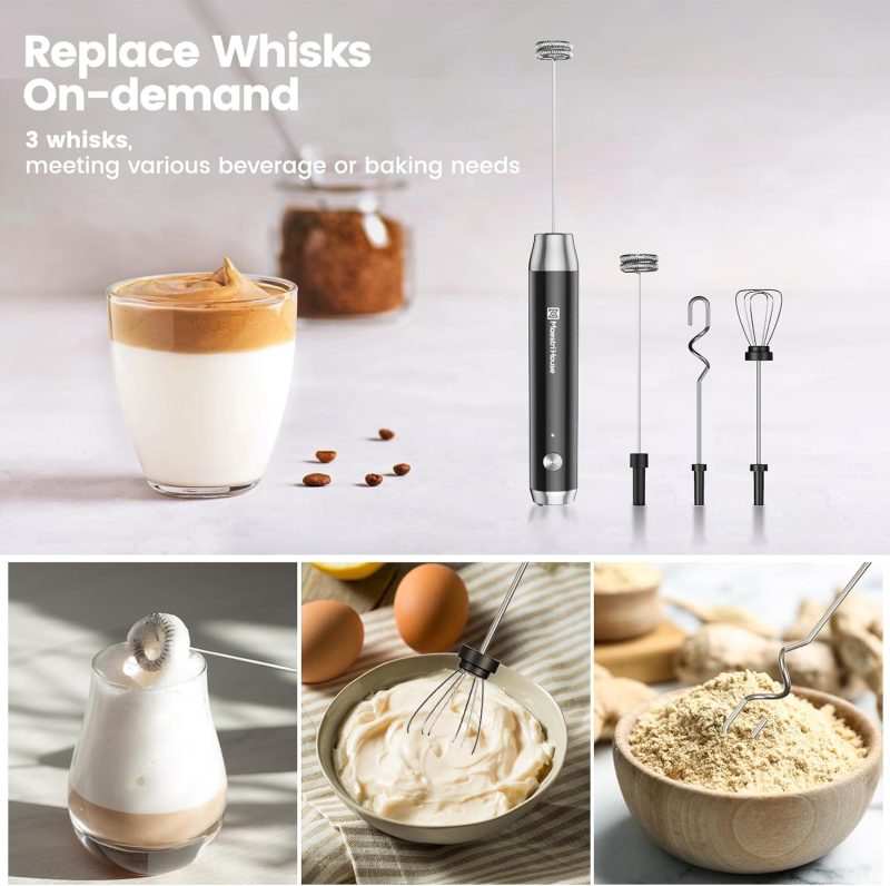 Maestri House Rechargeable Milk Frother With 3 Heads - Image 2
