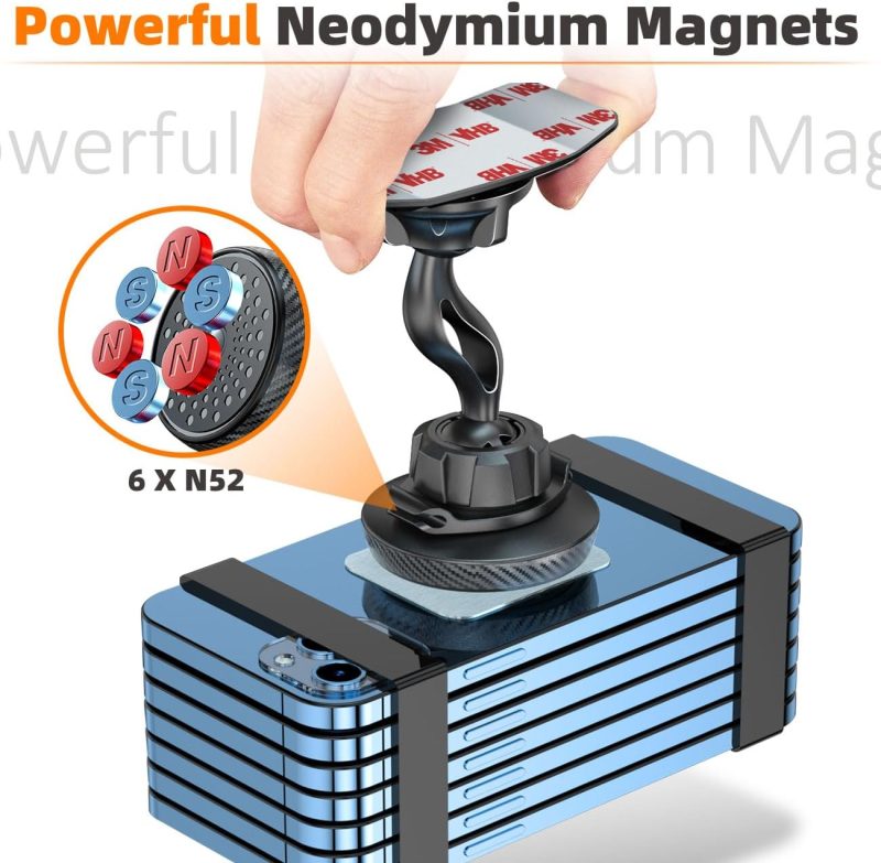 Esamcore Phone Holder For Car - Magnetic Car Phone Mount For Vehicle Dashboard - Image 5