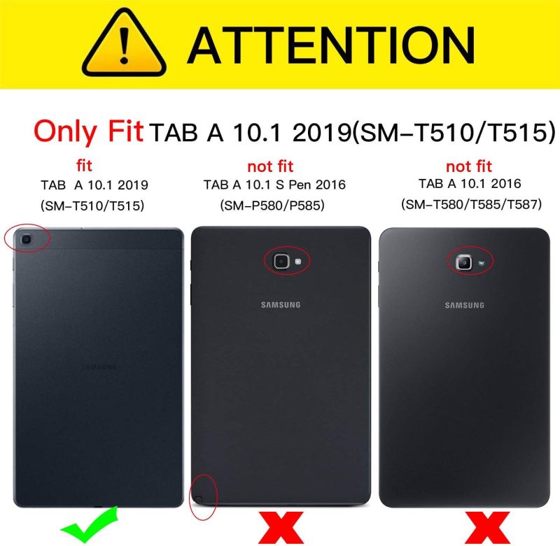 2019 for Samsung Galaxy Tab A 10.1 inch Case 2019 Model (SM-T510/T515/T517) with Stand/Pencil Holder/Card Slots/Magnetic/Folding Folio PU Leather Soft TPU Back Shockproof Cover Rainbow Elephant - Image 2