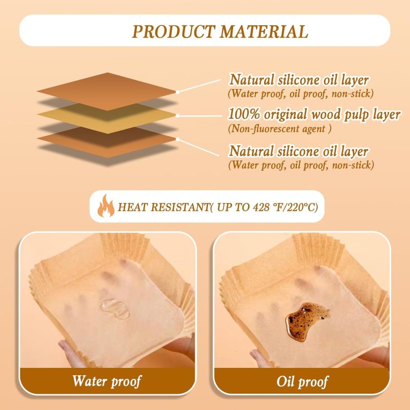 Square Air Fryer Liners Disposable - Image 3