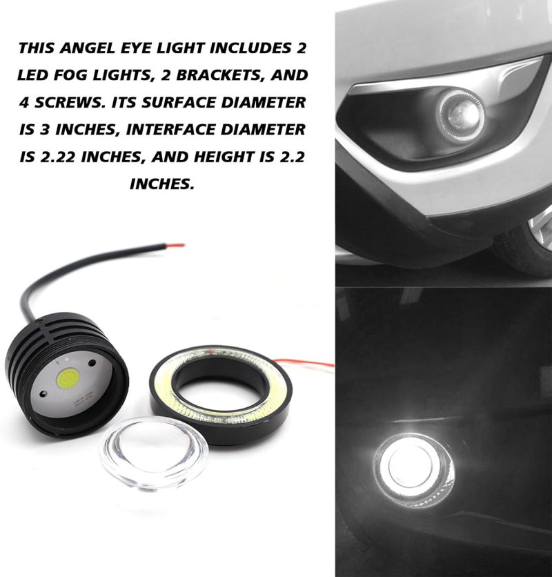 Angel Eye Fog Lights Led Halo Ring Drl Headlights - Image 3