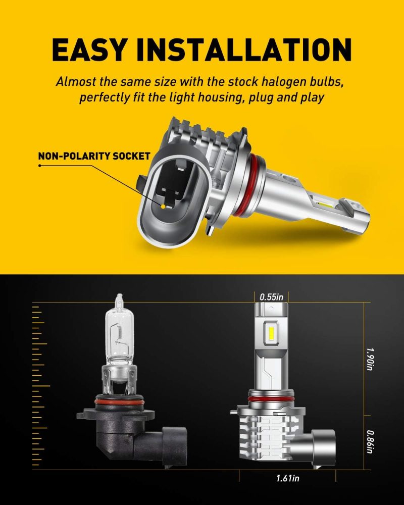 Auxito 9145 9140 H10 Led Fog Light Bulb Fanless - Image 4