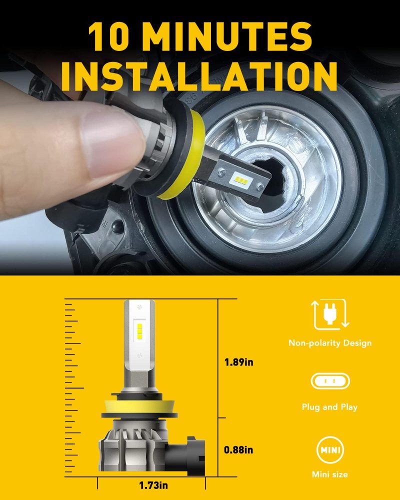 Auxito H11/H8/H16 Led Fog Light Bulbs Or Drl - Image 5