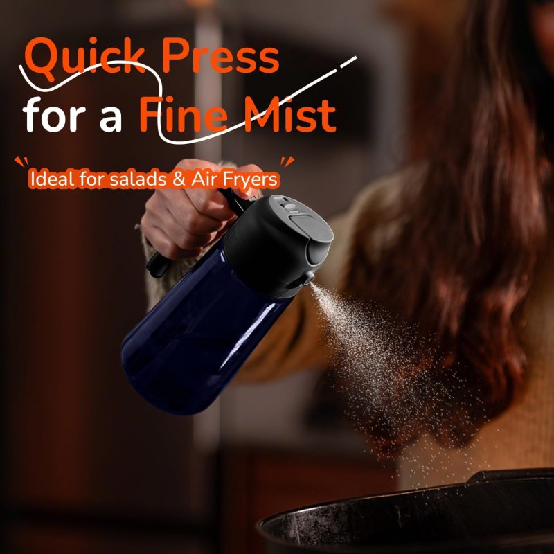 Trendplain 16Oz/470Ml Blue Glass Olive Oil Sprayer For Cooking - 2 In 1 Olive Oil Dispenser For Kitchen Gadgets - Image 3