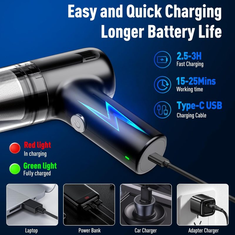 Handheld Car Vacuum Cleaner Cordless - Image 4