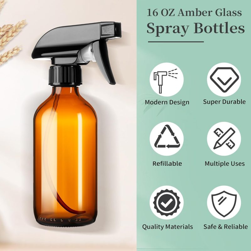 8Oz Amber Glass Spray Bottles - Image 6