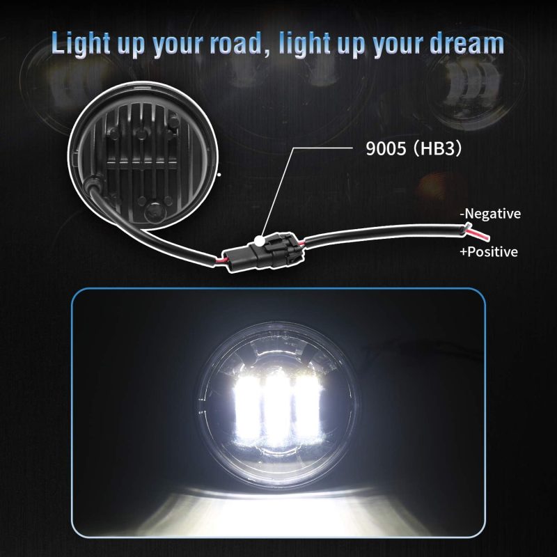 Lx-Light Dot Approved 2 Pcs Chrome 4.5 Inch Led Passing Light Led Fog Lamps For Motorcycles Auxiliary Light Bulb Motorcycle Projector Driving Lamp - Image 4