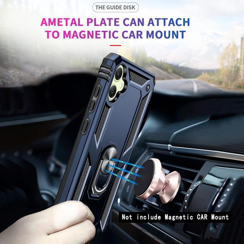 A05 LeYi for Samsung Galaxy-A05-Phone Case Samsung A05 Case with Glass Screen Protector and Camera Lens Protector Heavy Duty Rugged Protective Case Cover with Kickstand Funda para Galaxy AO5 Blue - Image 3