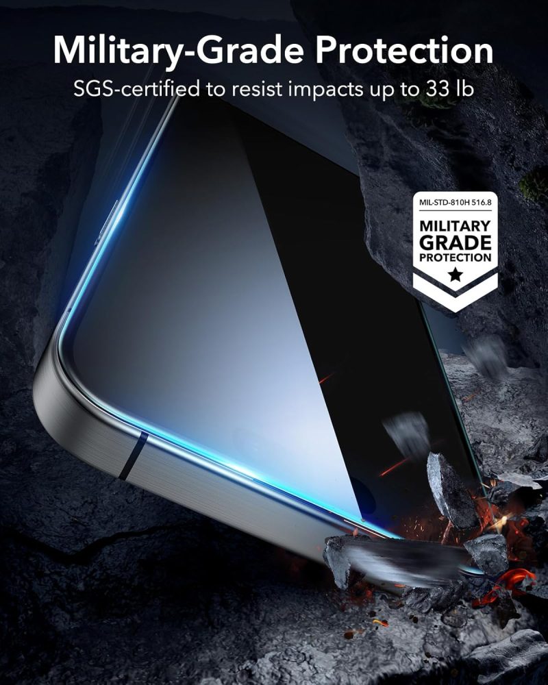 PRO ESR 3 Pack for iPhone 16 Pro Max Privacy Screen Protector Anti-spy... - Image 5