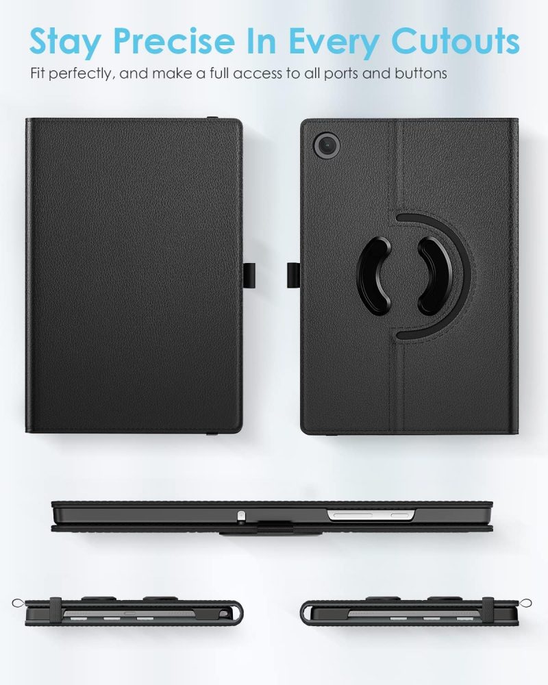2023 TiMOVO Rotating Case for Samsung Galaxy Tab A9+/A9 Plus 11 Inch 2023 90 Degree Rotating Stand Cover Support Auto Wake Sleep for Galaxy Tab A9+ Tablet SM-X210/X216/X218 Black - Image 6