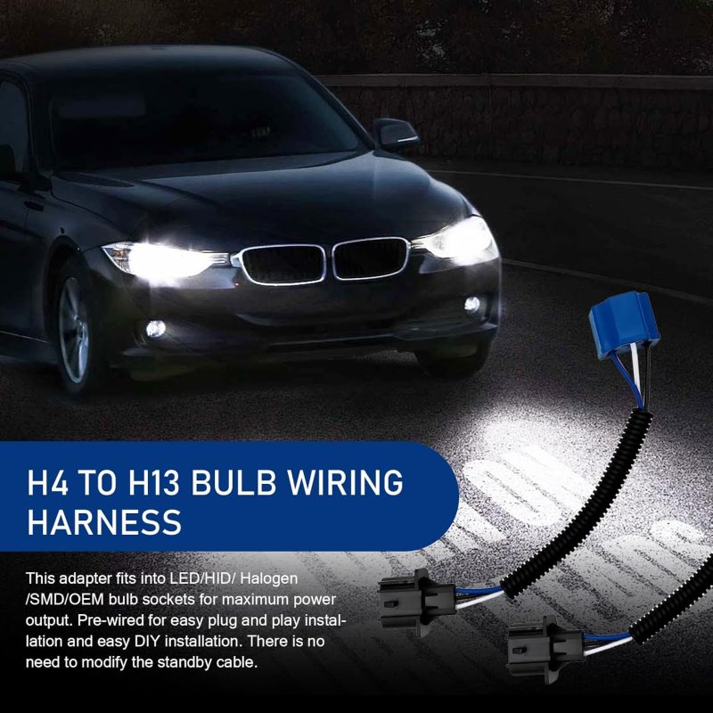 2 Pcs Car H13 Male To H4 Female Adapter - Image 4