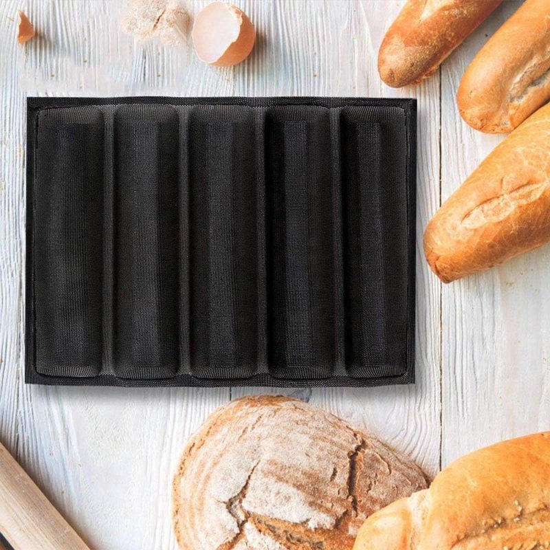 Silicone Perforated Baking Forms Sandwich Mold French Baguette Bread Pan Food Mat 5 Loaf Non-Stick Baking Liners - Image 6