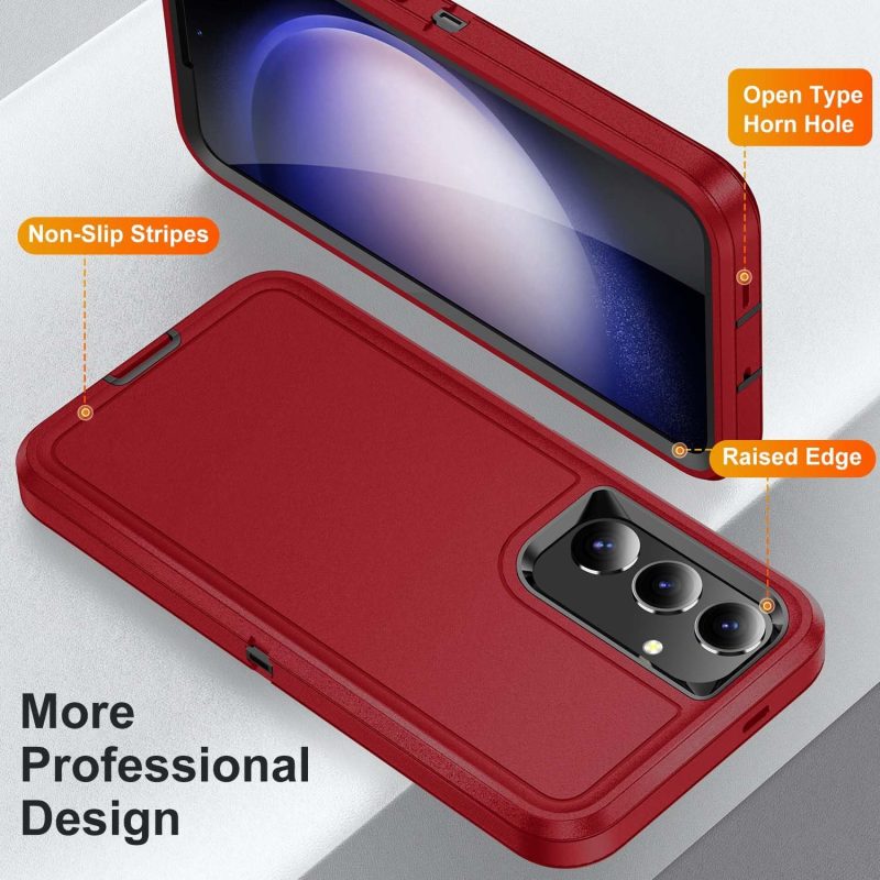 S25 Phone Case for Galaxy S25 - Red+Black - Image 5