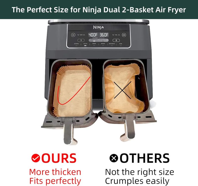 Air Fryer Disposable Paper Liners For Ninja Dual Airfryer Accessories - Image 4