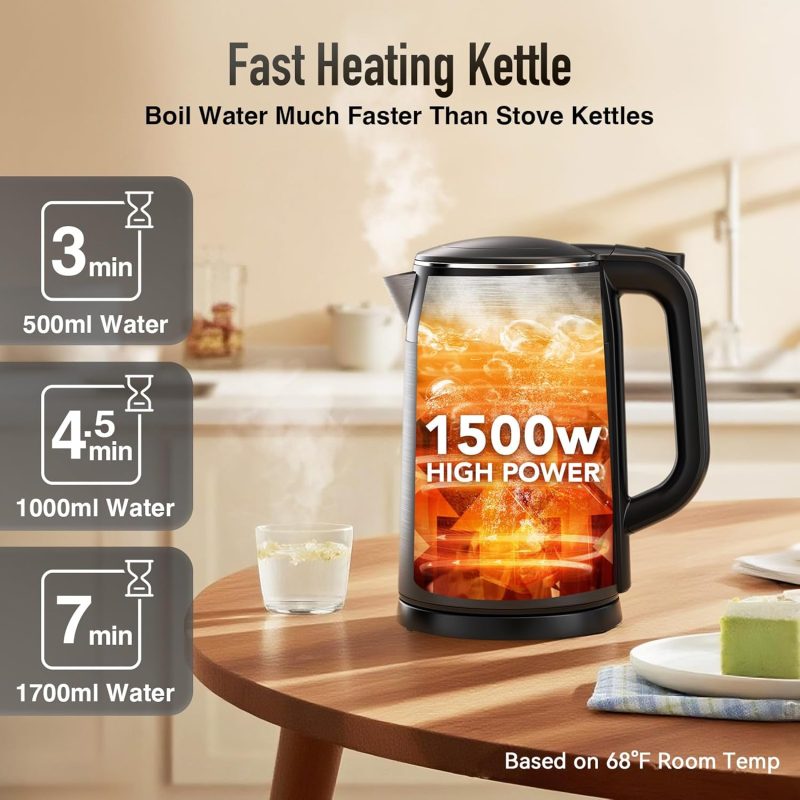 Mecity Electric Kettle 1.7L Touch Screen Temperature Control Water Boiler - Image 4