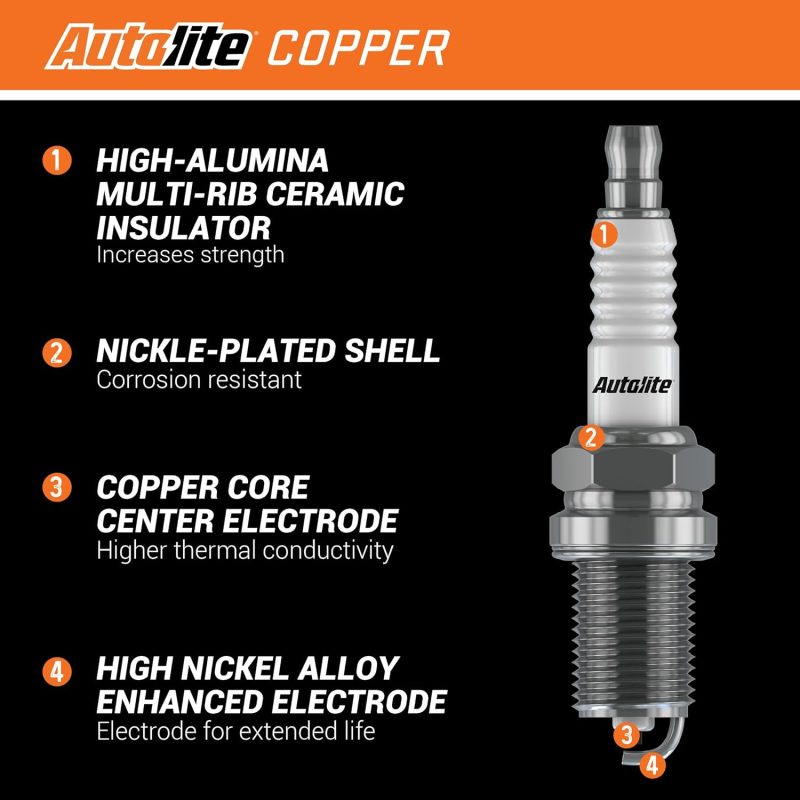 Autolite 3924 Copper Resistor Automotive Replacement Spark Plug - Image 3