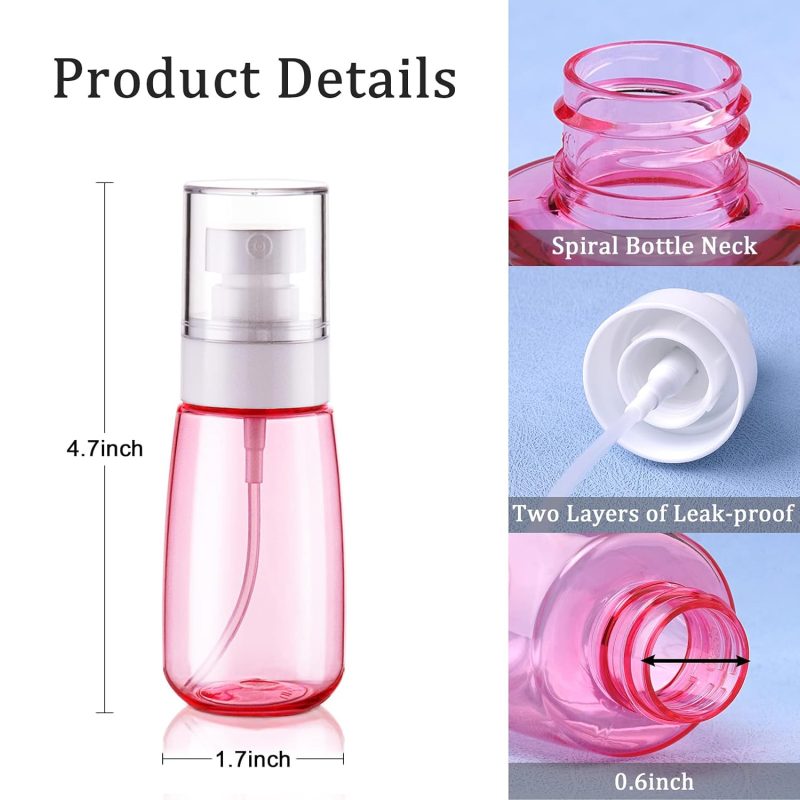 Cosywell Travel Spray Bottle Tsa Approved 2Oz 60Ml 3 Pack Leak Proof Fine Mist Empty Plastic Refillable Spray Bottle For Perfume Essential Oils Toners Rose Water Cosmetics (3Color) - Image 3