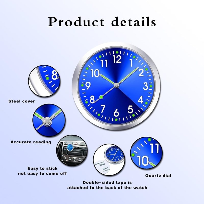 2 Pcs Mini Car Clock For Dashboard - Image 3