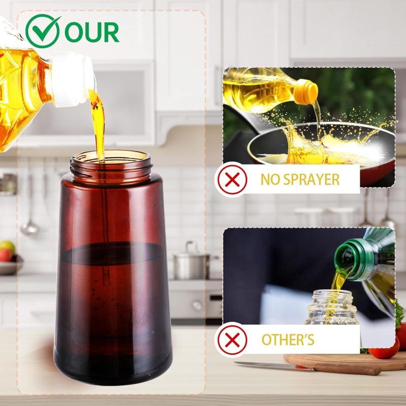 2-In-1 Glass Oil Dispenser & Sprayer - 16Oz/470Ml Leakproof Bottle For Cooking - Image 6