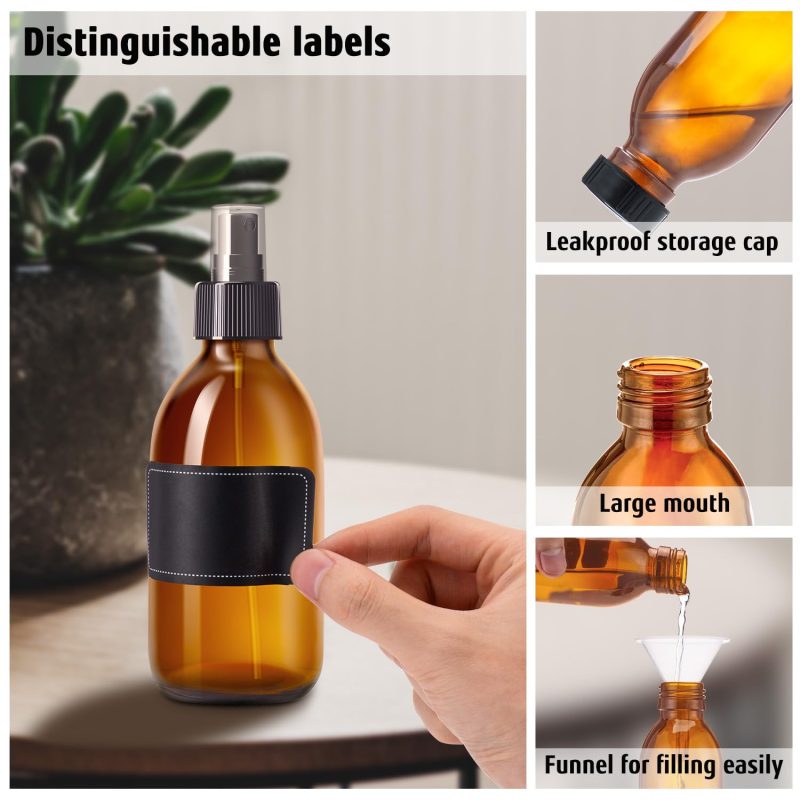 Tecohouse Amber Glass Spray Bottles 8.8 Oz - Image 5