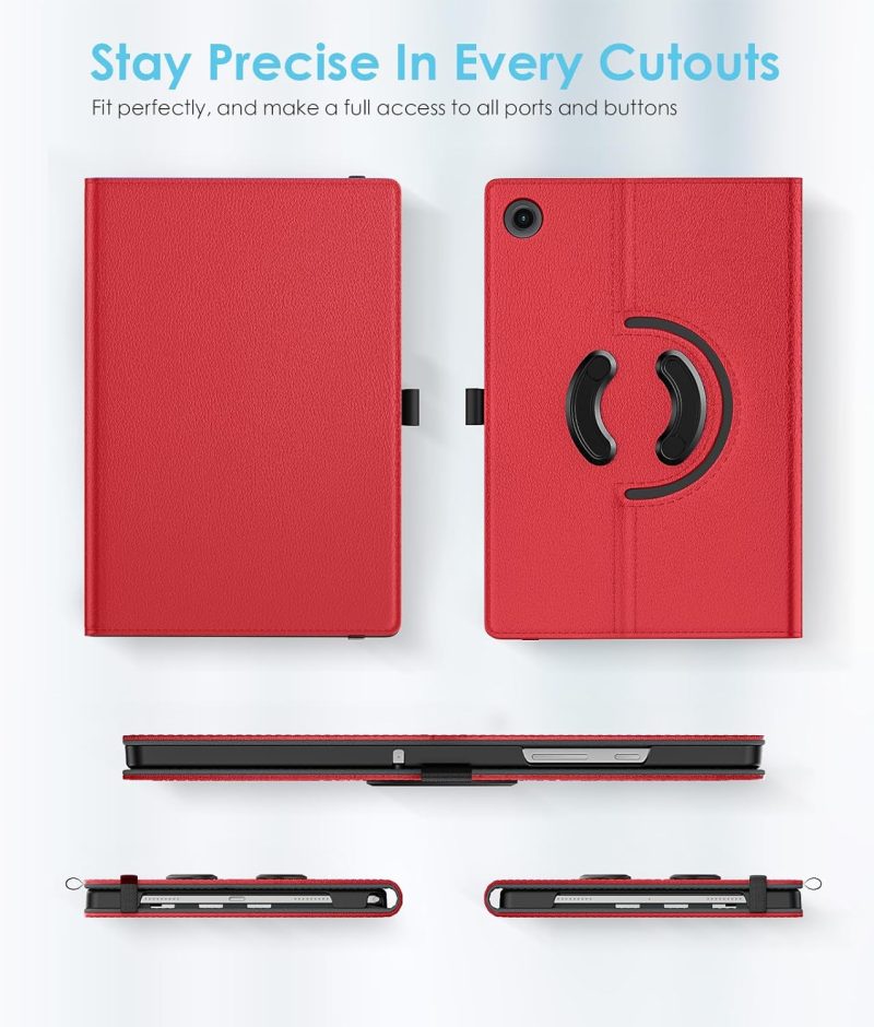 2023 TiMOVO Rotating Case for Samsung Galaxy Tab A9 Plus 11 Inch 2023 90 Degree Rotating Stand Cover Support Auto Wake Sleep for Galaxy Tab A9+ Tablet SM-X210/X216/X218 Bright Red - Image 6